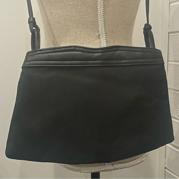 Women’s Vinyl Black Crossbody Bag (Marked CCC on Zippers) - Picture 2 of 7